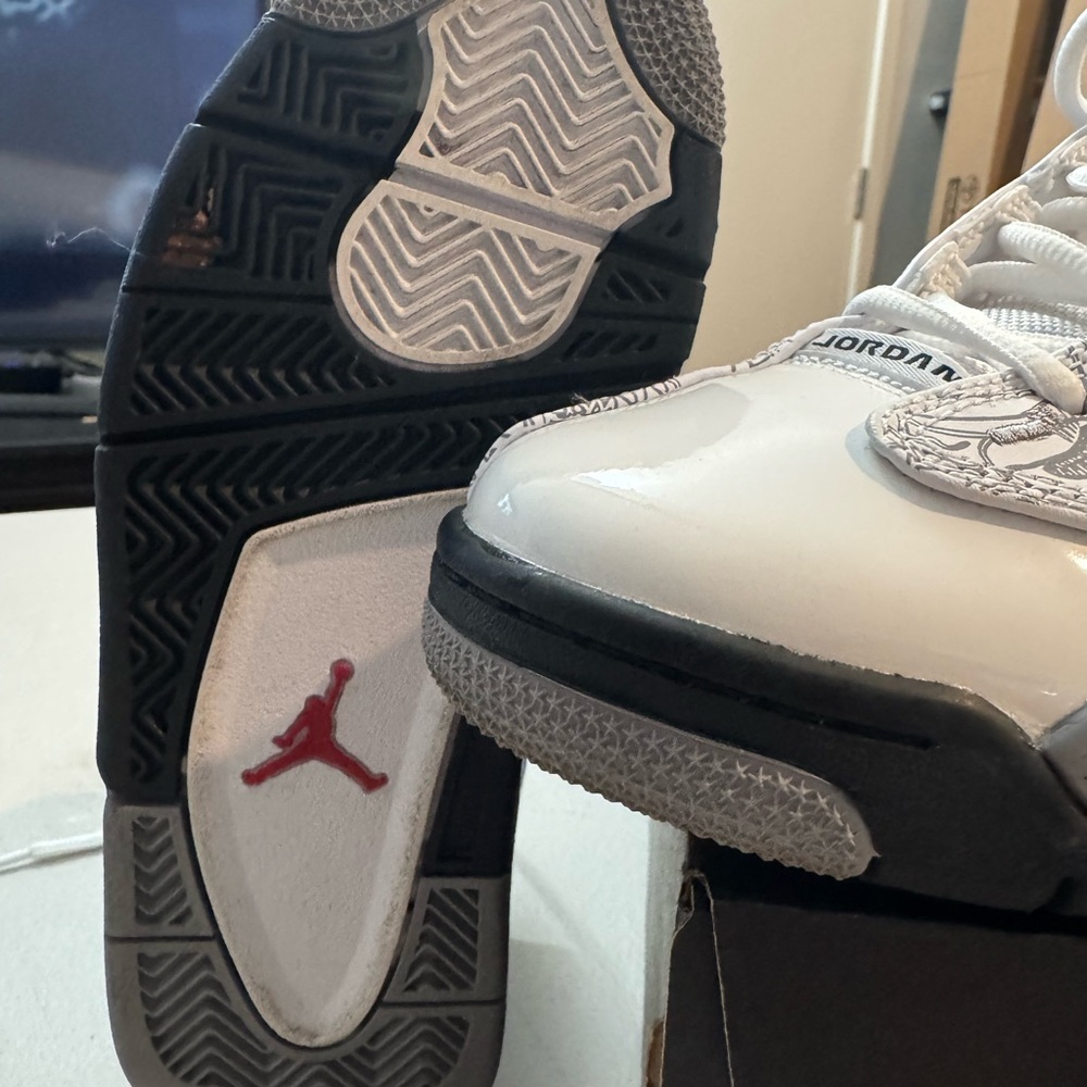 Jordan Kids White and Black Sneakers